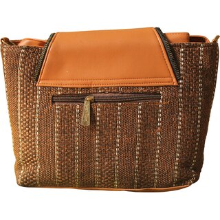 Womens Teal Textured Sling Bag with Tan Flap view 2