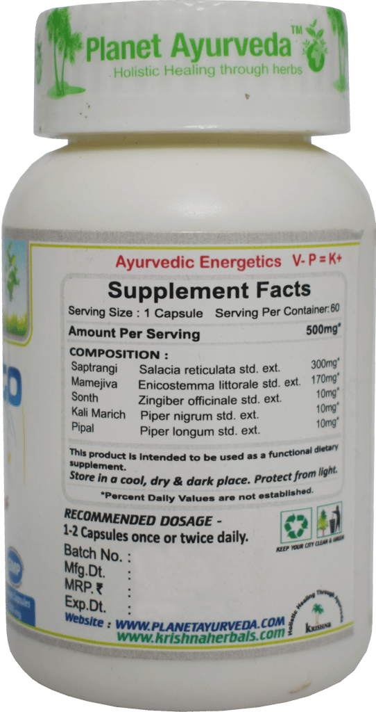 Planet Ayurveda Dia Finito Capsules - Supports Healthy Blood Sugar Levels - 60 Vegetarian Capsules view 2