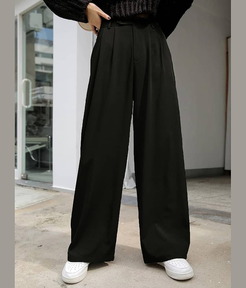 kotty Women Lycra Korean Trousers ( Black )