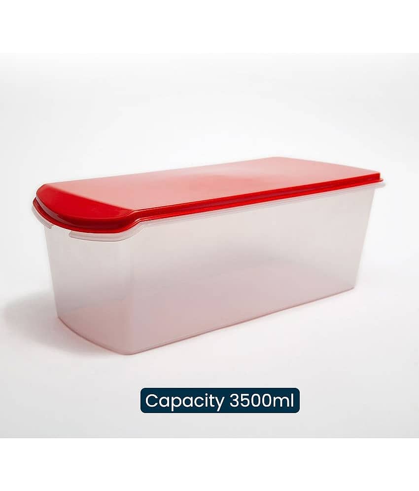 Generic - Bread Box Container Plastic Red Food Container ( Set of 1 ) view 2