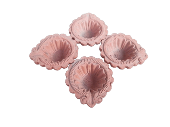 Handmade Terracotta Diya Oil Lamps for Diwali Decoration and Diwali Gifts (Set of 4) view 2