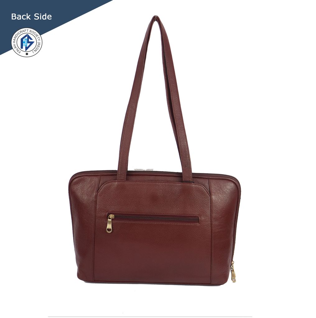 Genuine Leather Maroon FHS Satchel bag for Girls & Women - Maroon view 2