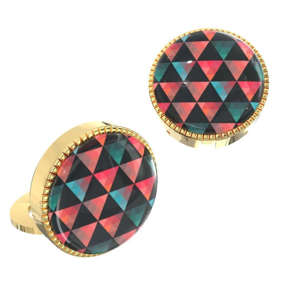 The Smart Buttons - Shirt Button Cover Cufflinks for Men - Geometric Triangles Style view 2