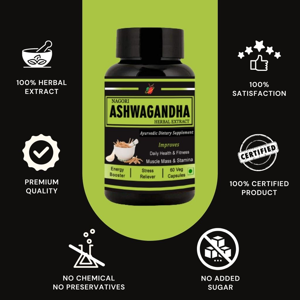 Medinutrica Ashwagandha Extract , Improves Muscles Strength, Energy and Immunity Booster, 60 Ashwagandha Capsules view 2