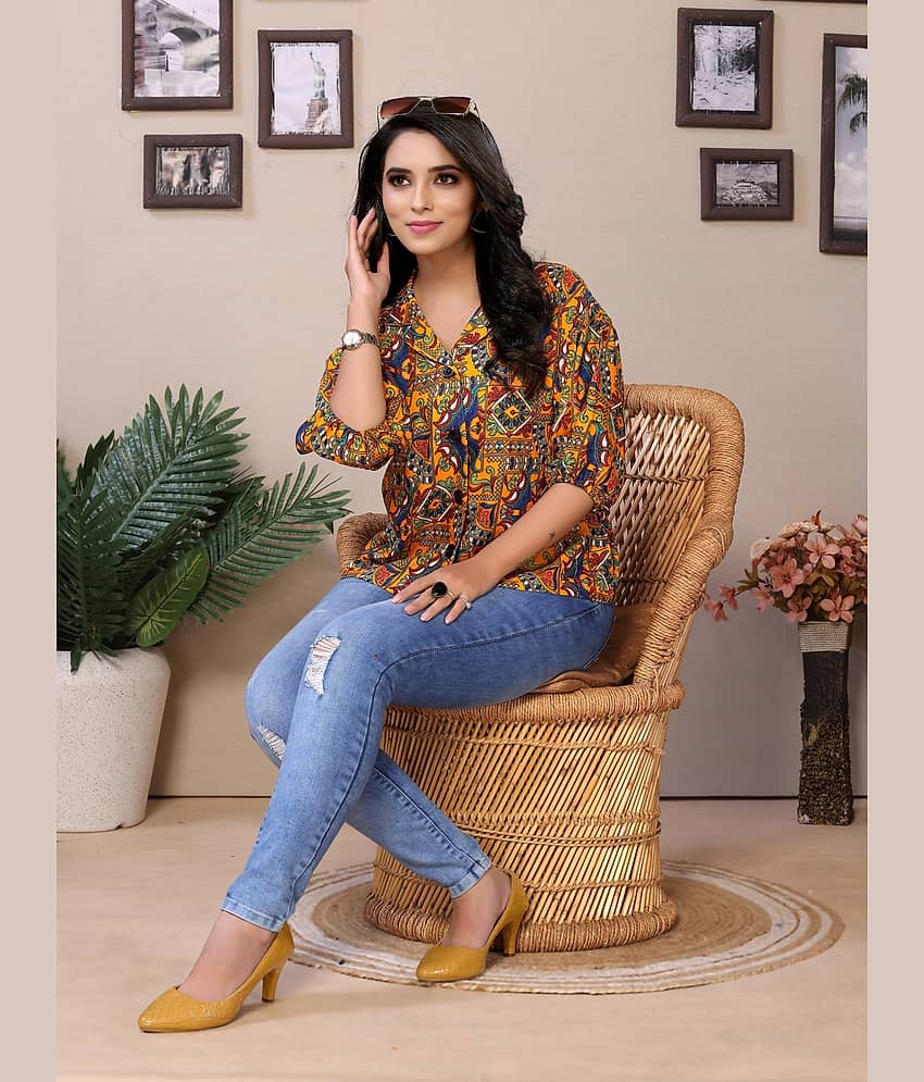 NightBlue Women Printed Poly Cotton Shirt ( Maroon )