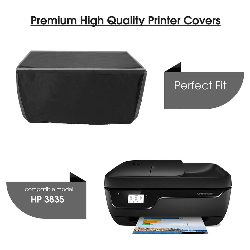 Palap Super Premium Dust Proof Printer Cover for HP 3835 (Black ;50.4 x 41.2 x 27.23 cm) view 2