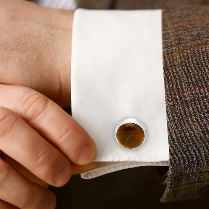 Silver Tiger Eye Crystal Limited Edition Cufflinks view 2