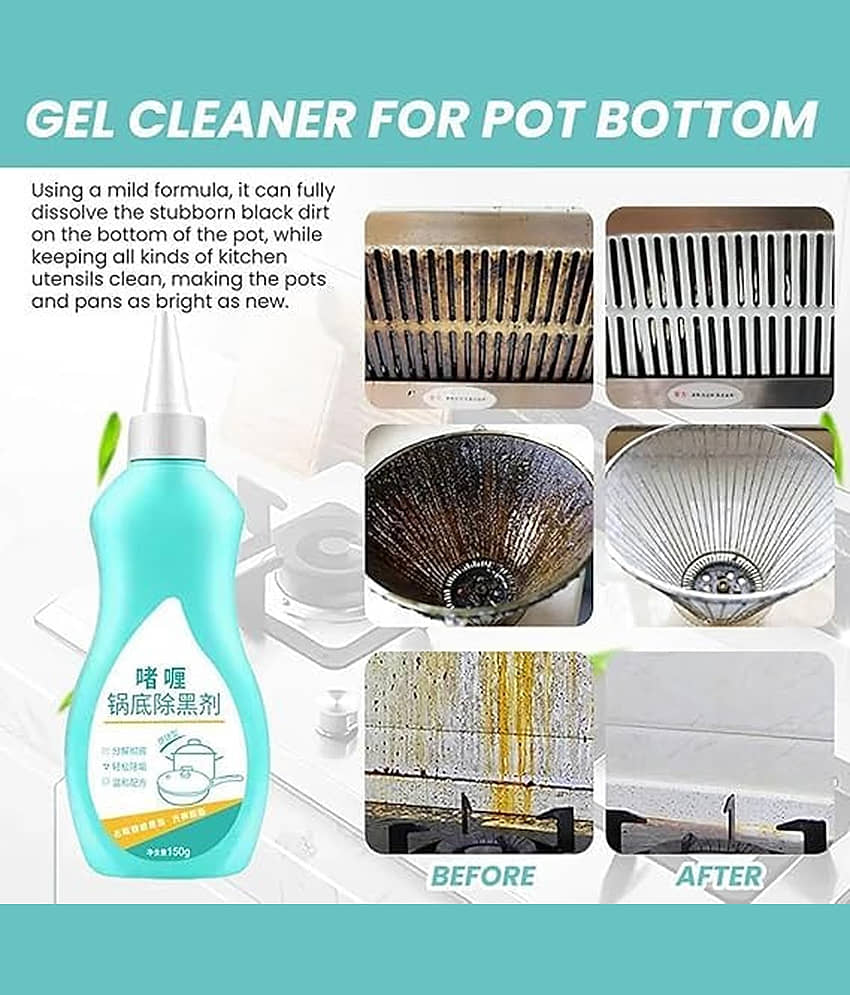 Magic Gel Cleaner for Pots and Pans, Strong Decontamination and Rust Remover for Kitchen Utensils, Break Down Oil Stains view 2