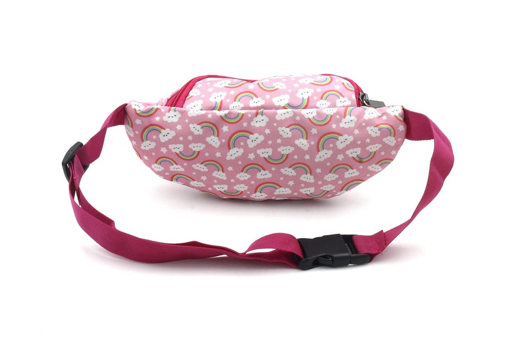 Weshopaholic Toddler Baby Girls Kids Waist Bag Pack Outdoor Sports Pouch Belt Hip Chest Crossbody Travel Purse (Rainbow Unicorn) view 2