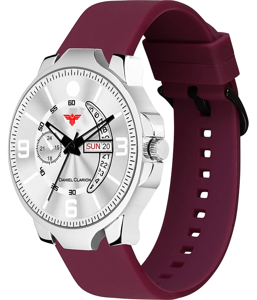 Daniel Clarion Maroon Silicon Analog Men's Watch