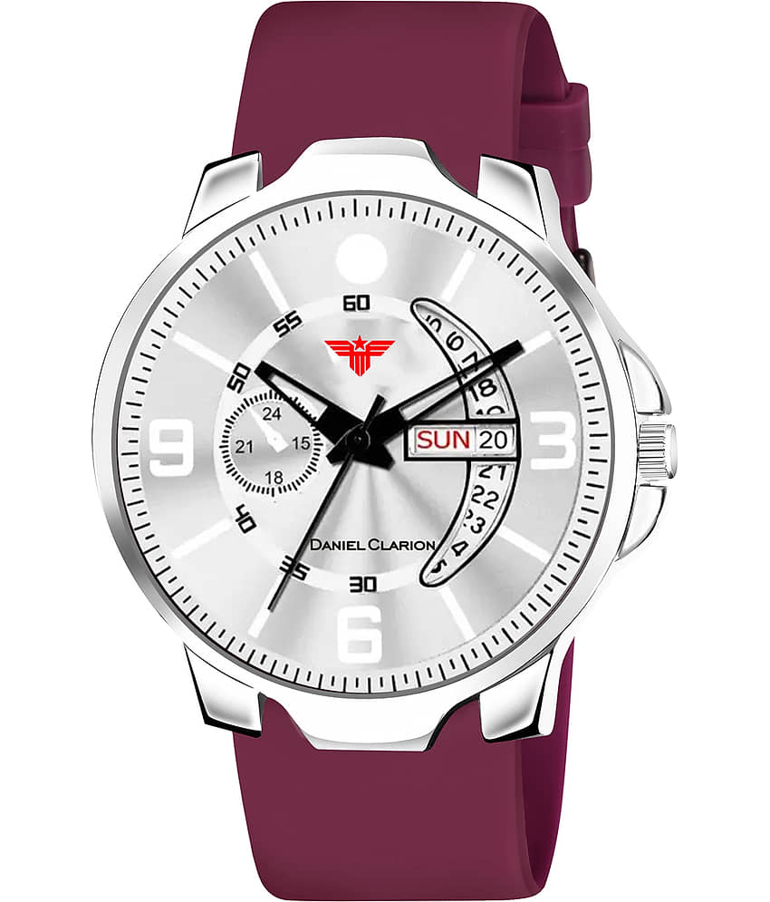 Daniel Clarion Maroon Silicon Analog Men's Watch view 2