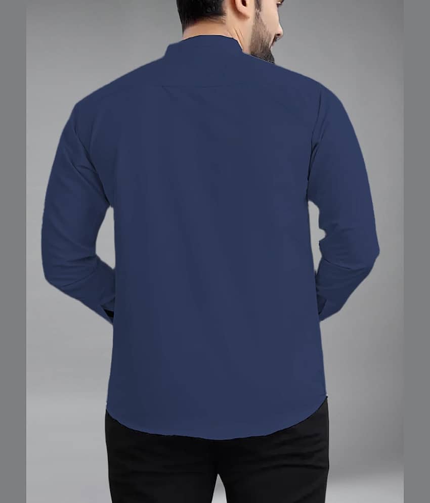 UNI VIBE Cotton Blend Slim Fit Solids Full Sleeves Men's Casual Shirt - Sea Green ( Pack of 1 ) view 2