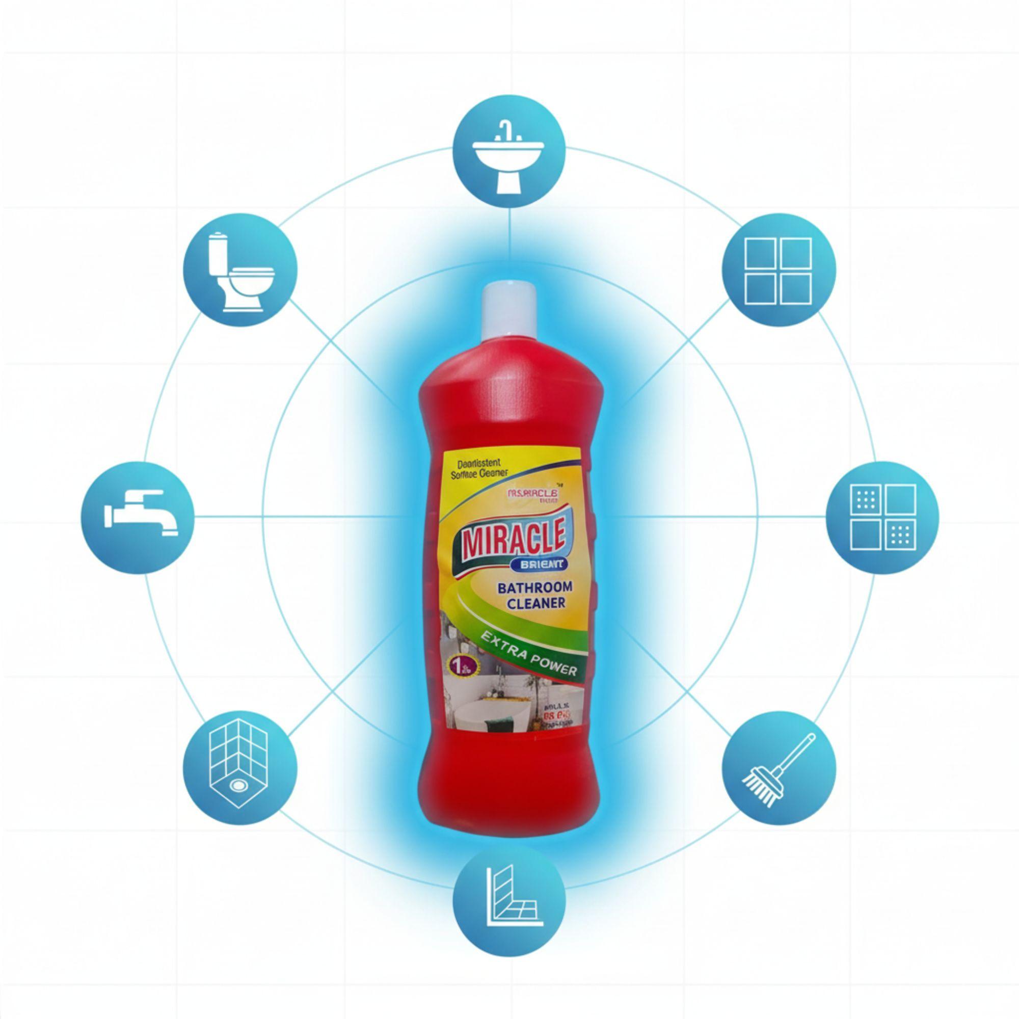 Miracle Bright Bathroom Cleaner 2L – Powerful Stain Remover for Tiles, Sink & Toilet | Deep Cleaning & Germ Protection | Fresh Fragrance Formula view 2