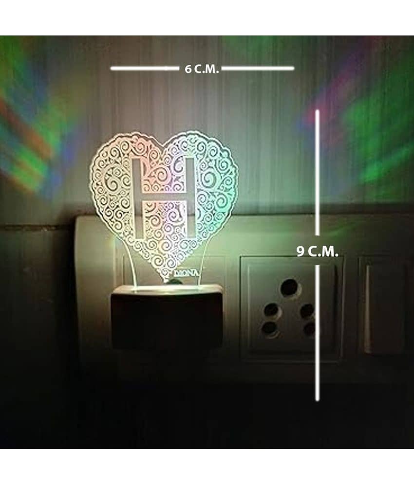 DIONA Night Lamp H Alphabet Night Light Birthday, Valentines Day Gift view 2