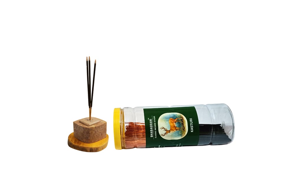 Bhabagrahi Classic Kasturi Incense Sticks 8 Inch | Premium Long-Lasting Fragrance | 150 Sticks in Plastic Jar view 2