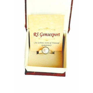 RS GEMSEXPORT Brass Pearl Silver Plated Ring view 2
