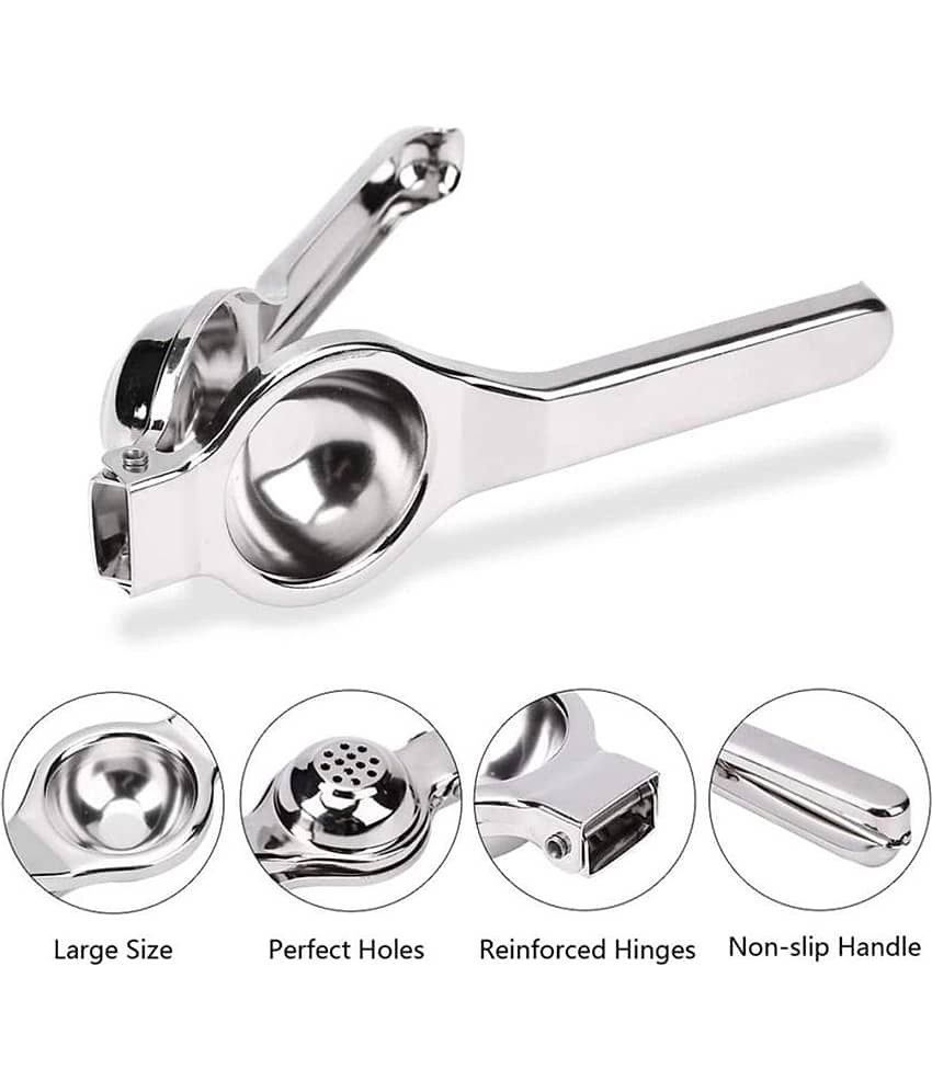 JISUN - Silver Stainless Steel Lemon-Grater-Pizza Cutter-Pakkad-Chimta ( Set of 5 ) view 2