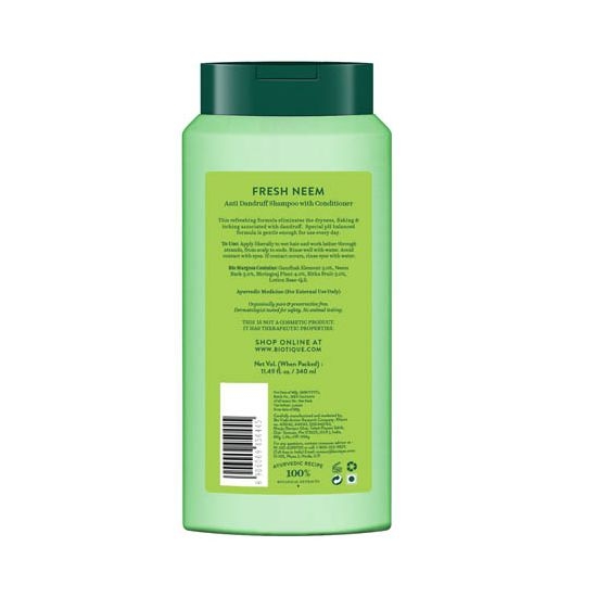 Biotique Fresh Neem Anti Dandruff Shampoo & Conditioner 340ml view 2