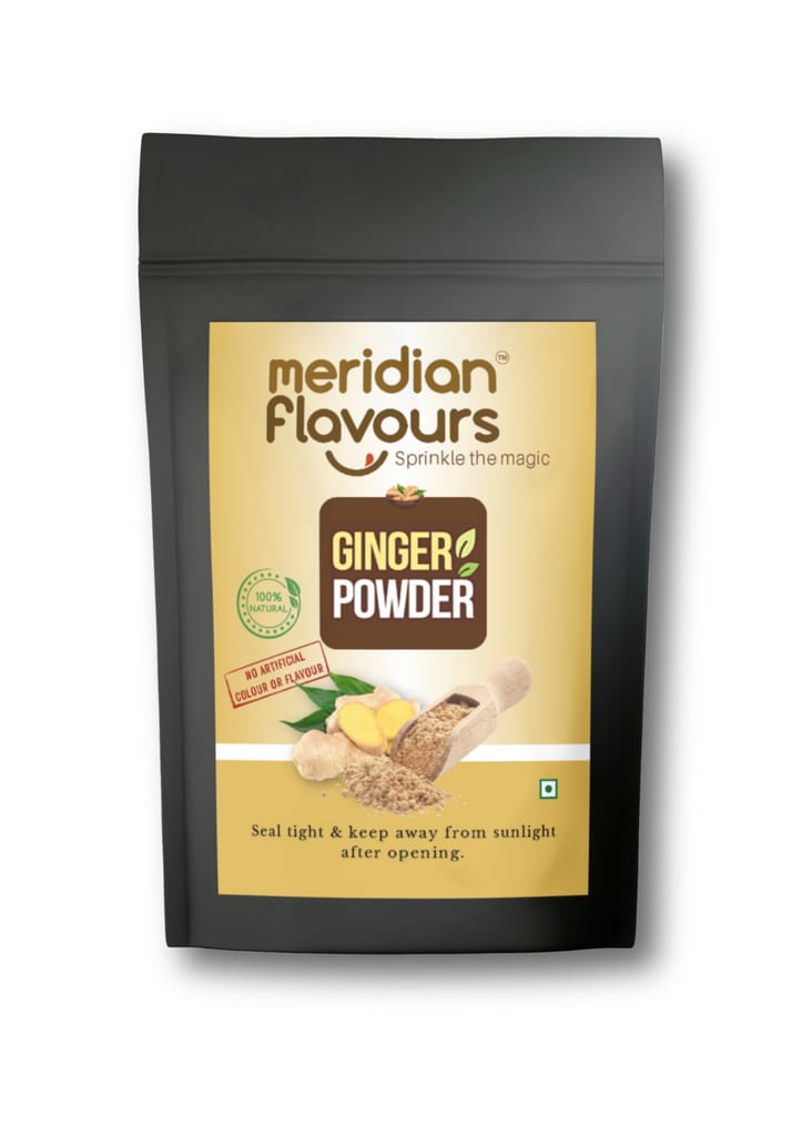 Meridian Flavours Dehydrated Ginger Powder | Washed and Cleaned Without Outer Skin | 100% Natural and Preservatives Free | (Ginger Powder, 100gm)