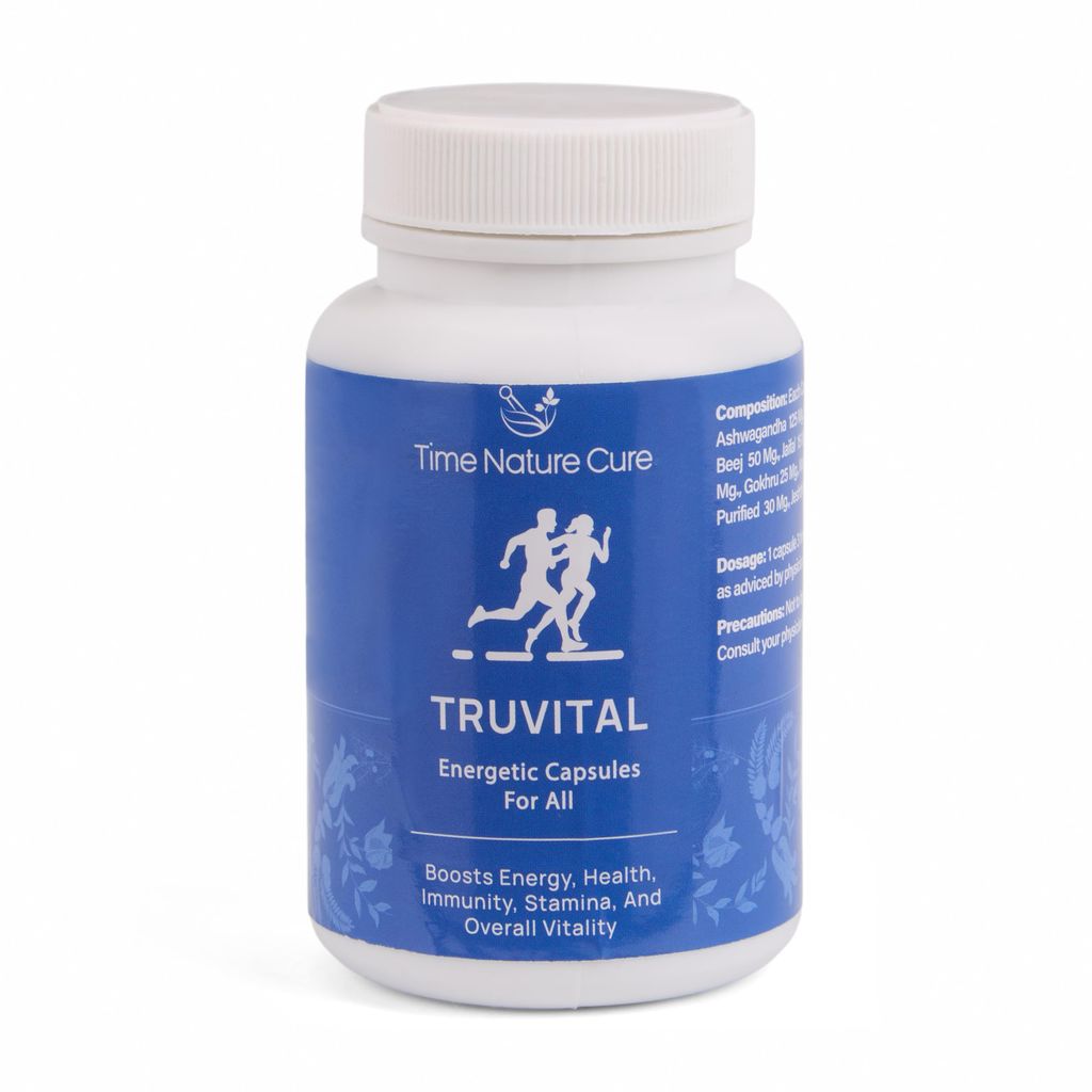 Time Nature Cure Truvital | Ayurvedic Energetic Capsules for All | Shilajit, Ashwagandha, Shatavari, Amla & Kauch Beej | Boosts Energy, Immunity & Stamina | 60 Capsules view 2