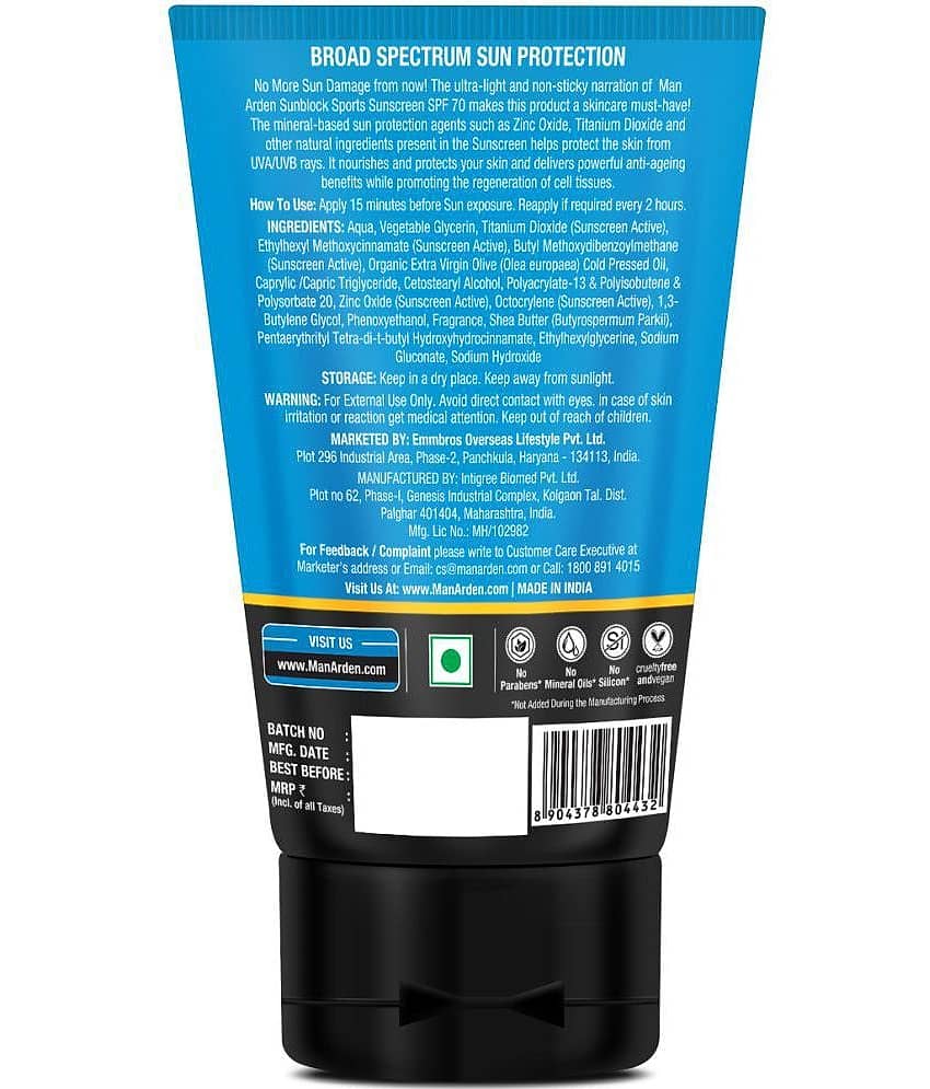 Man Arden - Sunscreen Cream For All Skin Type ( Pack of 1 ) view 2