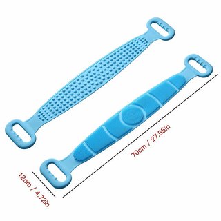 Dual Sided Silicone Shower Bath Belt Back Scrubber Brush and Massager Foot/Sole Cleaner Shower Bath Belt (Multicolor) view 2