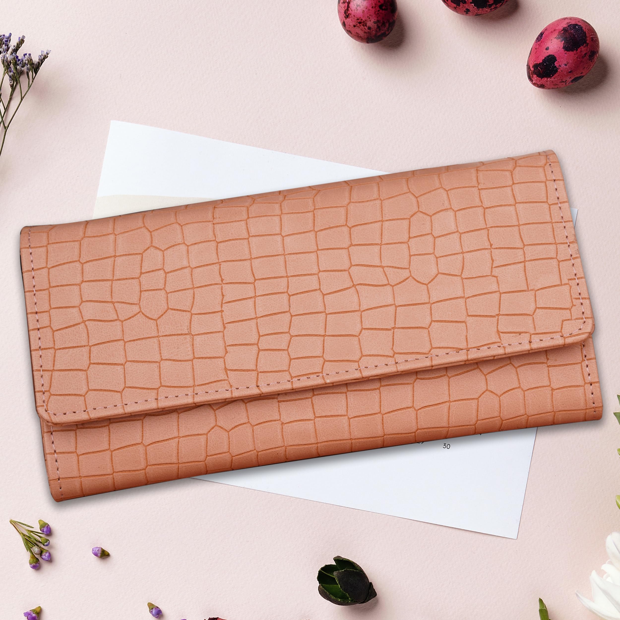 The Wallet Store Croco Design Clutch - Beige view 2
