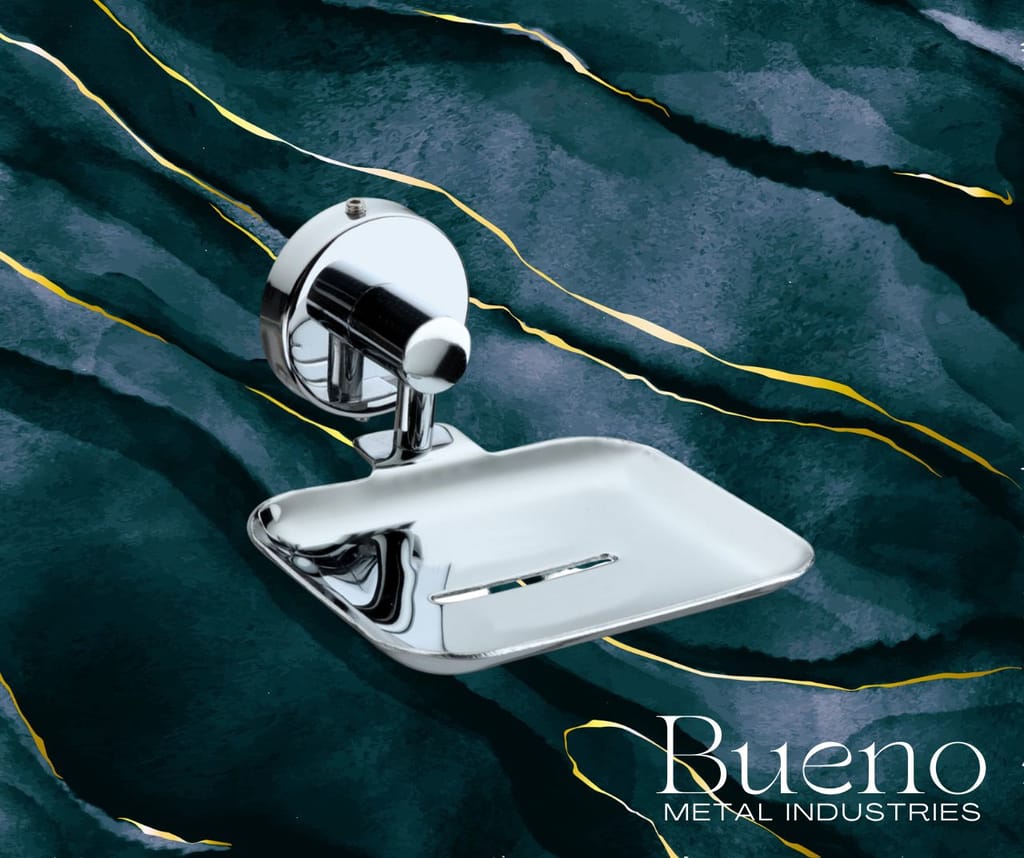 Bueno Wall Mounted Rustproof Stainless Steel Soap Dish – Drainable & Durable Soap Holder for Bathroom, Kitchen & Sink | Non-Slip Metal Soap Tray for Long-Lasting Use view 2