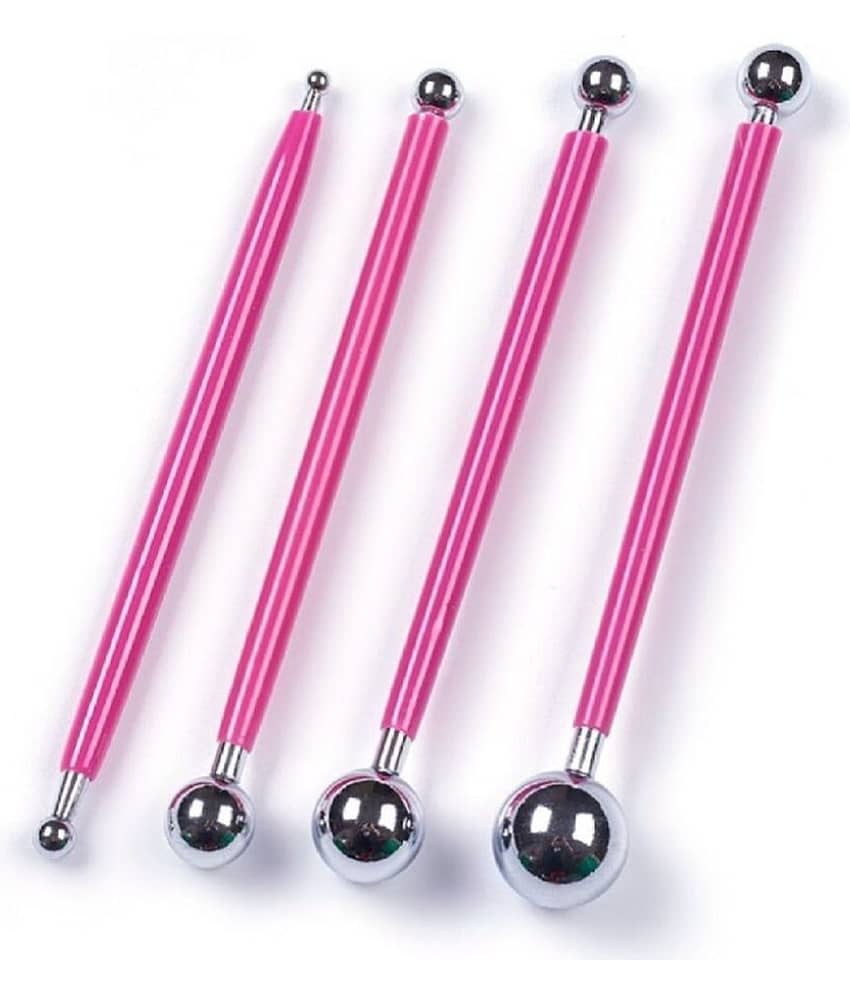 SHB Clay Modeling Stylus Dotting Sculpting Ceramics Stainless Steel Ball Tools Sugar Paste Cake - 4 Pcs Set view 2
