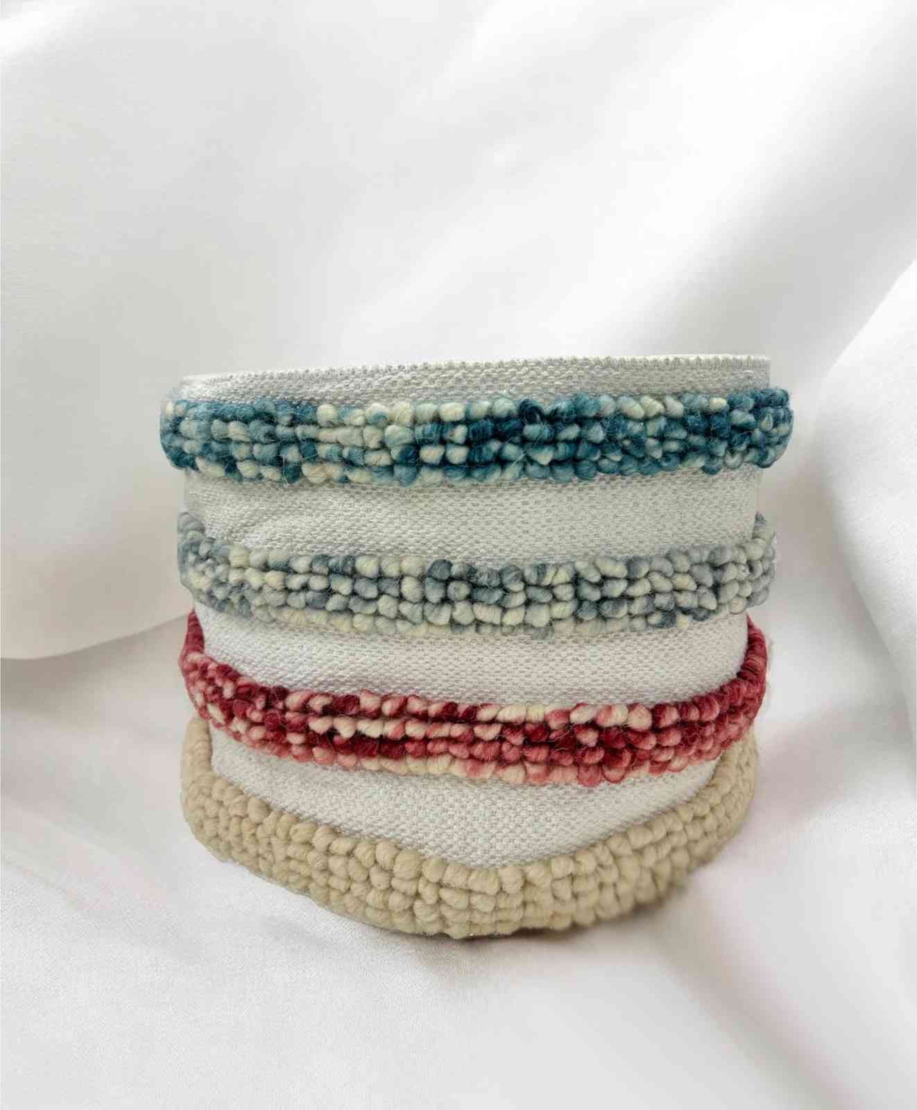 Multicolor Cotton Jute Organizer Basket view 2