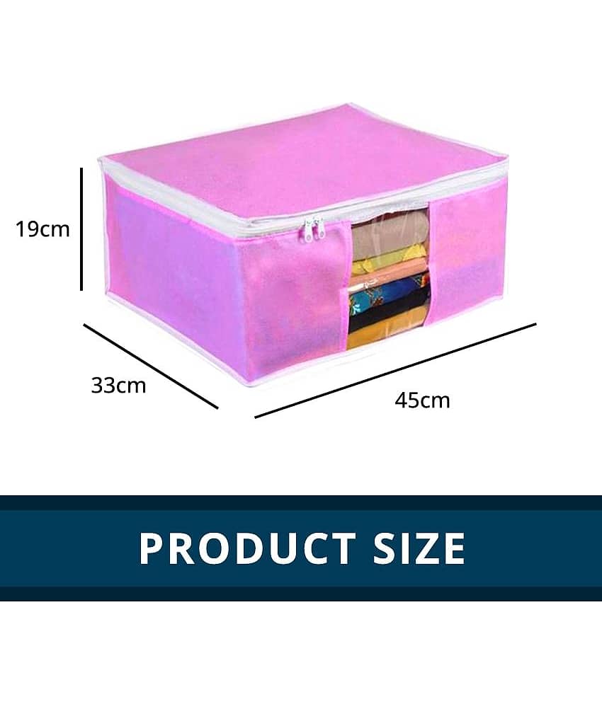 Saree Cover / Cloth Storage & Organizer with Transparent Window,Black (9U) view 2