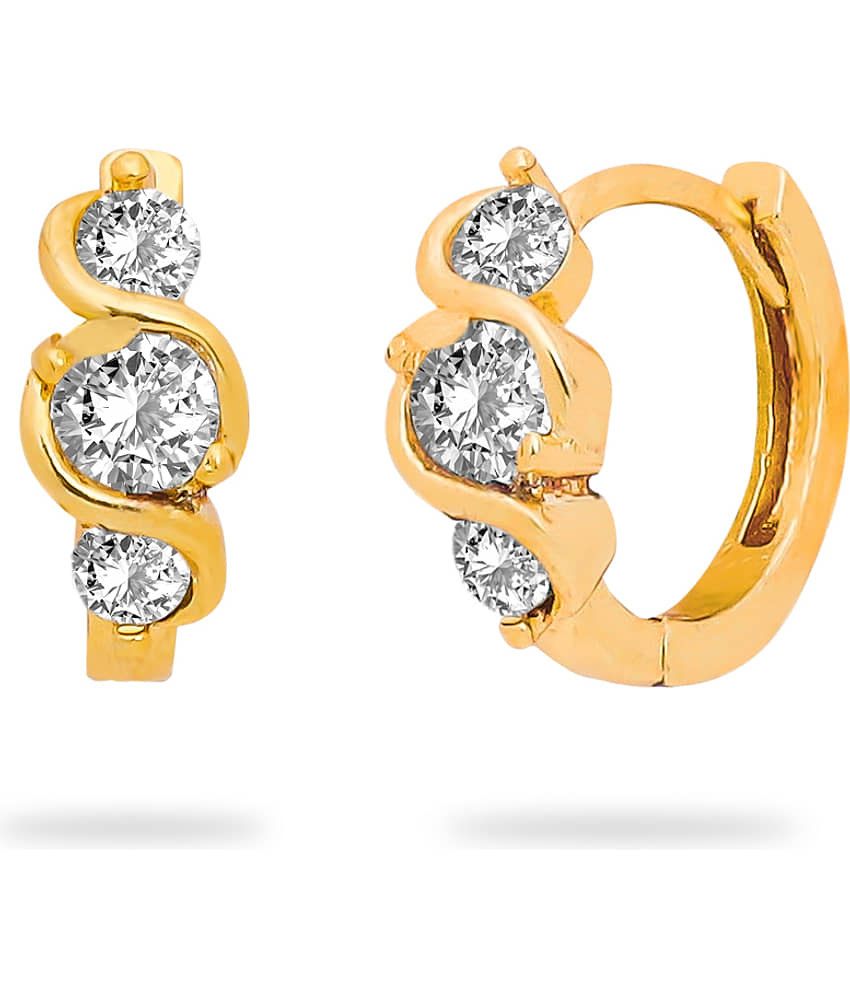 LUV FASHION Golden Huggies Earrings ( Pack of 1 ) view 2