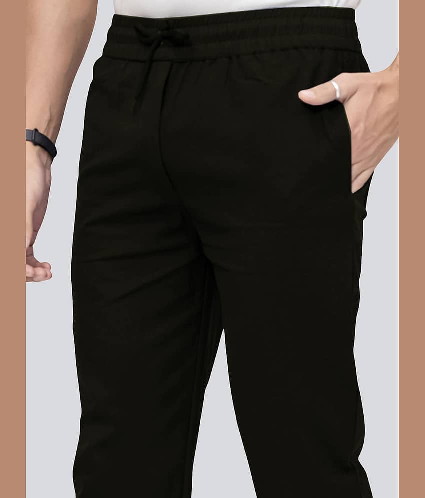 QuaClo Regular Flat Men's Trouser - Black ( Pack of 1 ) view 2