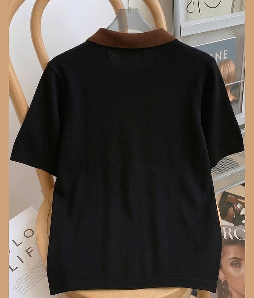 AUSK Men Cotton Blend Regular Fit Colorblock Polo T Shirt ( Coffee ) view 2