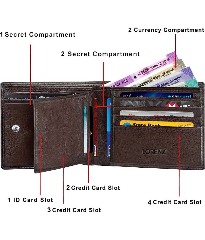 Lorenz Blue 100% Leather Men's RFID Wallet ( Pack of 1 ) view 2