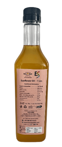 EcoSure Wood Cold Pressed Sunflower Oil - 1 Ltr view 2