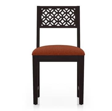 Solid Wood Dining Chair Set of Two in Dark Finish
