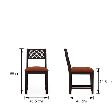 Solid Wood Dining Chair Set of Two in Dark Finish view 2