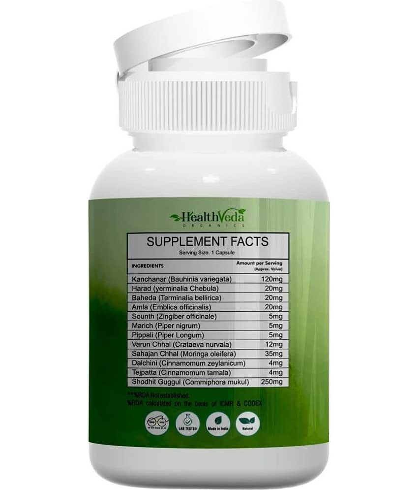 Health Veda Organics Thyrocare Supplements, 60 Veg Capsules view 2