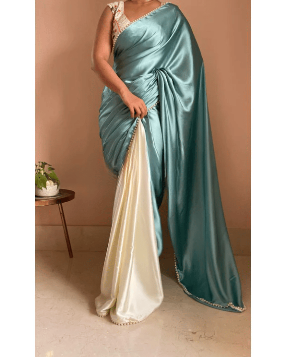 Embroidered Banarasi Supernet Saree view 2