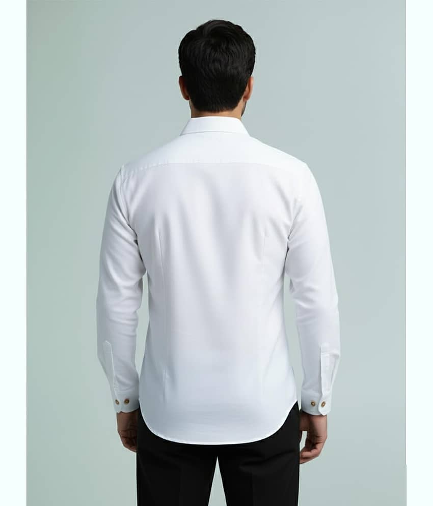 Yugnik Cotton Blend Plain Shirt Style Kurta For Men ( White ) view 2
