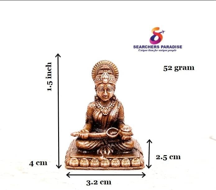 Searchers Paradise - Copper Idols Annapoorani ,1.5 inches, Copper Handmade 52 Grams, Patina Antique Finish, Pack of 1 Piece view 2