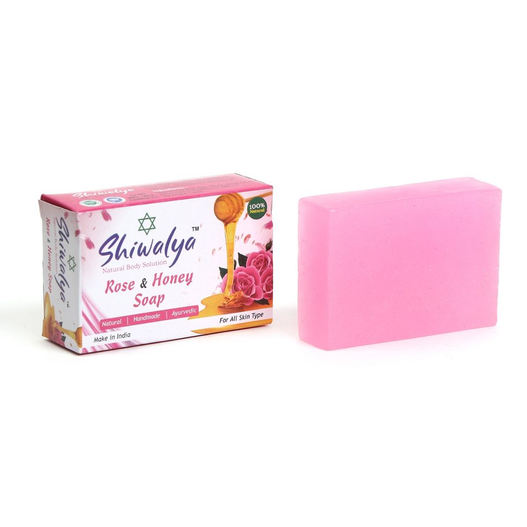 SHIWALYA Natural Rose Honey Handmade Soap | Handmade Bathing Soap | Herbal Soap Soft & Radiant Skin | Suitable for All Skin Types Pack of 6 view 2