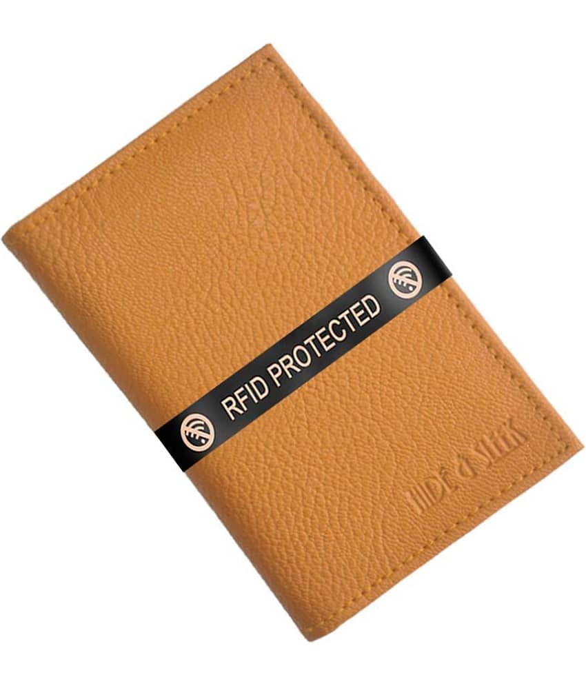 Hide&Sleek RFID Protected Brown Rexine Card Holder view 2