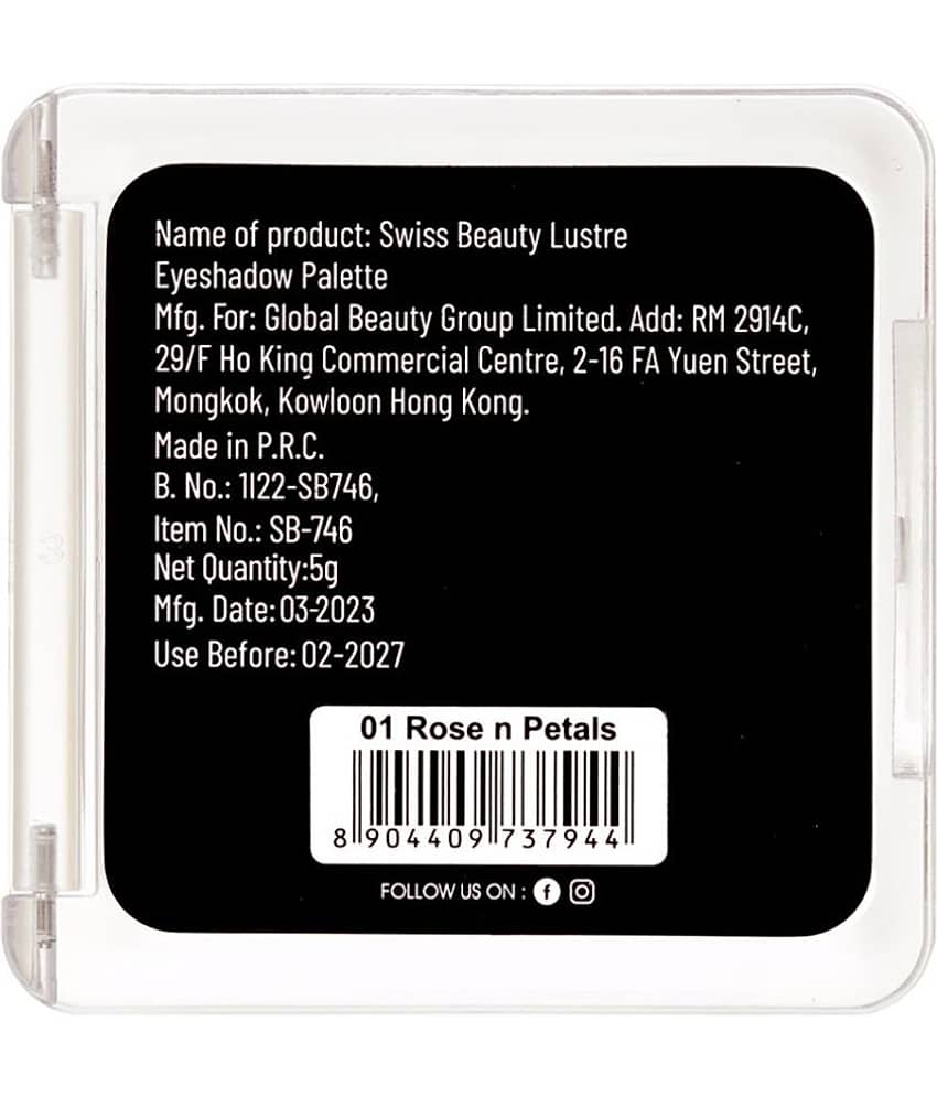Swiss Beauty Lustre Eyeshadow Palette, 5g (Pack of 1) view 2