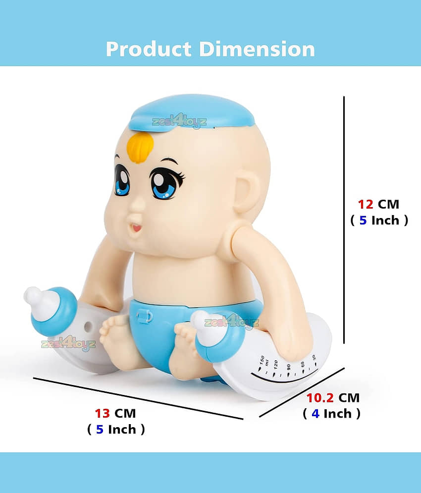 Villy Tumbling Baby Electric Toys with Baby Bottle Voice Control Sensor Light Music Rotating Arm Sound Toy for Kids (Pack of 1) Random Color Dispatch view 2