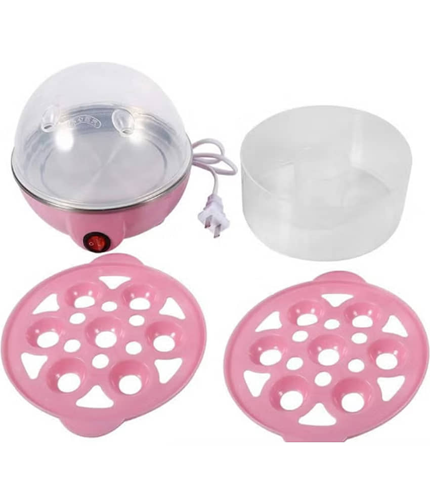 Electric Egg Boiler, Pink and White, Automatic Shut-Off, 14 Egg Capacity, Plastic and Steel Construction, 10-Minute Cooking Time view 2