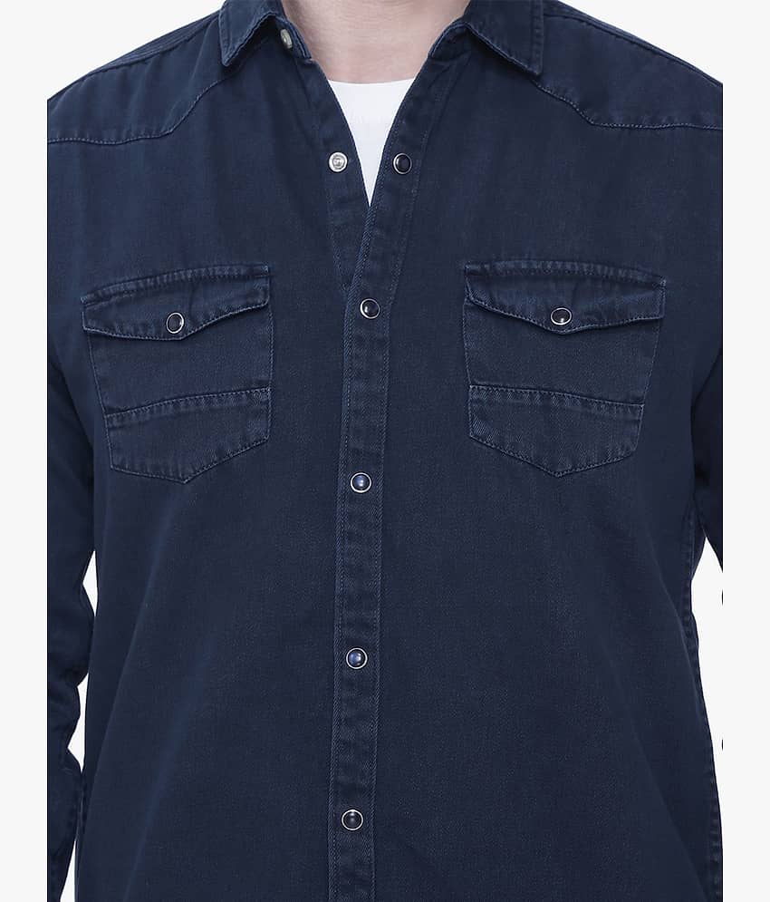 Kuons Avenue - Blue Denim Slim Fit Men's Casual Shirt ( Pack of 1 ) view 2