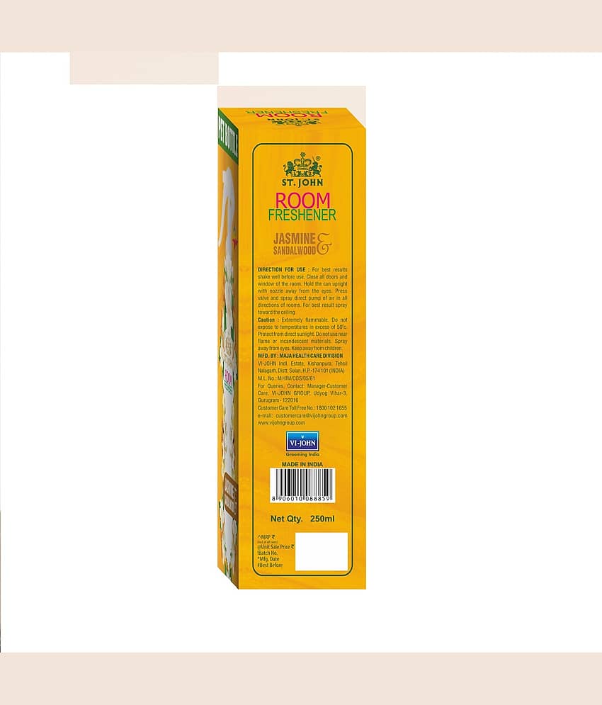 ST.JOHN Rose & Orange Rajnigandha Room Freshener For Home & Office 250ml Each (500ml) - Pack of 2 view 2