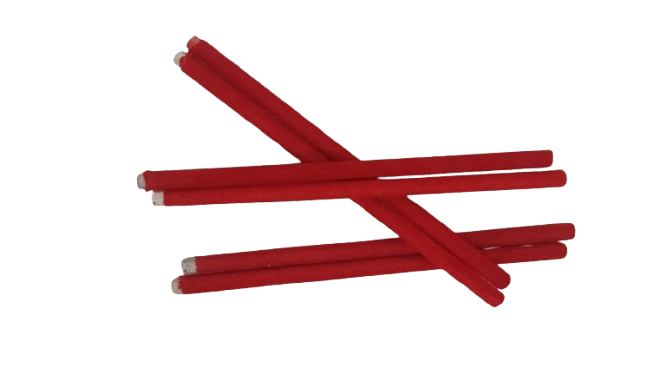 Red Colour Velvet Pencils Sticks Set of 10 view 2